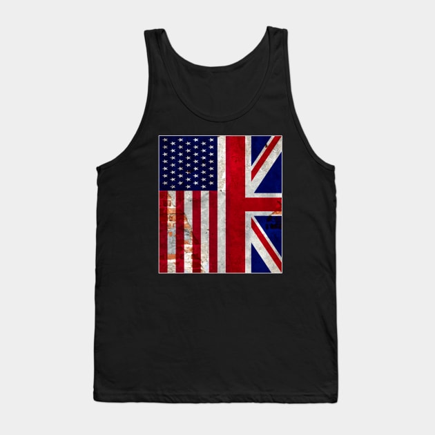 Flag amirica with flag england Tshirt  gift for lover amirica and angland Tank Top by Mima_SY